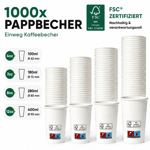 1000 kaffeebecher 8 oz - 8,