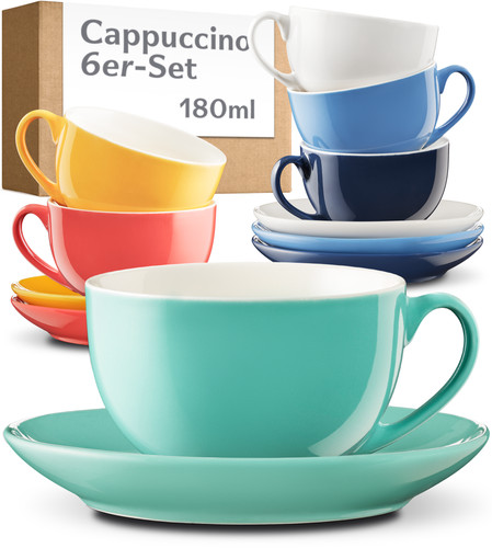 Cappuccinotassen bunt - 6,