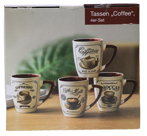 Kaffeebecher 4er set - kaffeebecher,
