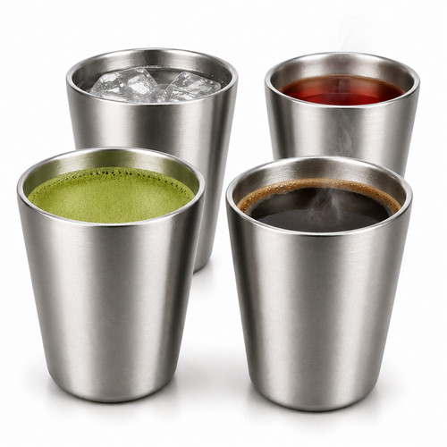 4er set edelstahlbecher - set, 300ml