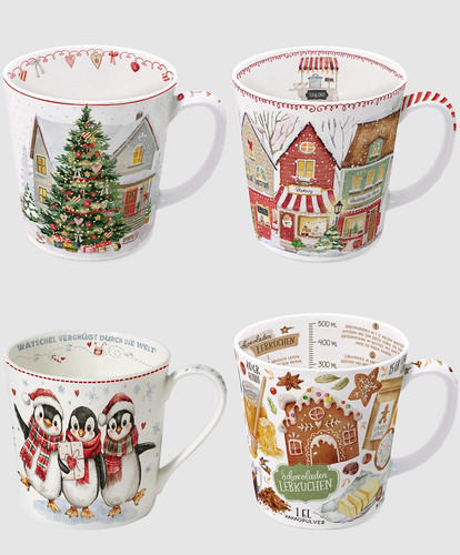 Kaffeebecher winterdorf - kaffeebecher,
