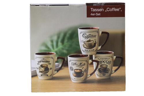 Kaffeebecher 4er set nostalgie - set,