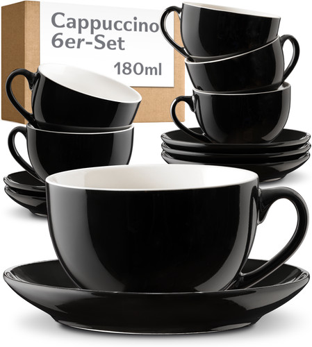 Cappuccinotassen schwarz - cappuccinotassen,